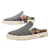 Tênis de Lona Masculino Verão Respirável Casual Preguiçoso Slip-On Meio Slip Tênis Masculino Tecido de Mil Camadas Old Beijing Tênis da Moda