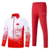 Nuevo Conjunto de Uniformes Deportivos de Equipo Chino para Hombres y Mujeres, Adecuado para Eventos Deportivos y Entrenamiento, Uniformes de Clase de Entrenamiento de Equipo de Primavera y Otoño, Disponible para Impresión