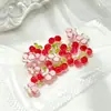 Decorações de nail art de cereja cristalinas, acessórios 3D de resina de frutas cereja, borboleta e libélula para nail art, atacado