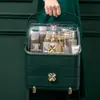 Caja de Almacenamiento de Cosméticos Popular en Internet para el Hogar, Transparente, Simple, a Prueba de Polvo, Tipo Cajón, Estante Multifuncional de Escritorio para Almacenamiento de Cosméticos