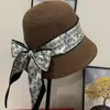 Sombrero de Paja con Visera para Mujer, Sombrero de Sol de Playa de Verano, Sombrero de Pescador de Paja con Lazo para Viaje a la Playa, Operación Propia