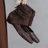 Botas para mujer 2026 moda nuevo otoño e invierno botines cortos punta cuadrada retro botas cortas marrones que aumentan la altura para mujer