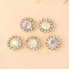 Venta al por mayor del fabricante Doble capa Flor Punto Diamante Multicolor Forma de Girasol Pedrería Zapatos y Sombreros Accesorios de Ropa Joyería Hecha a Mano Accesorios