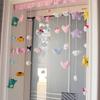 Cortina de Porta Estilo Coreano Cortina Divisória Par de Batalha de Dinossauro Sem Furos Cortina de Pendurar com Velcro para Quarto Banheiro Cortina de Porta para Casa Menina