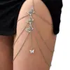 Cadena de Pierna Sexy Elástica de Mariposa Multicapa Europea y Americana Long Rui para Mujer Cadena Bohemio Multicapa de Moda para Mujer