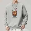 Moletom Masculino Pesado Outono/Inverno Cross-border Lightning Warehouse Tamanho Plus Casual Gola Redonda Estampa de Cola Manga Longa Solto Camiseta