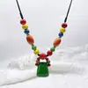 Colar de contas de cerâmica colorida Moda Retro Novo Estilo Chinês Personalidade Colar Longo Camada Dupla Colar Colar Avançado Atacado