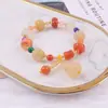 El Nuevo Pulsera de Flor de Calabaza Jade Dorado Femenina Estilo Nacional Gradiente Bodhi Jade Blanco Hecho a Mano Colgante de Calabaza Mano