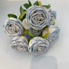 Buquê de Rosas Princesa de 7 Cabeças, Decoração de Mesa de Hotel para Casamento, Arranjo Floral para Guia de Caminho, Rosa Artificial de Múltiplas Cabeças