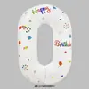 Balões de Folha de Alumínio Brancos com Número Impresso para Aniversário, Versão Americana de 32 polegadas, para Crianças e Bebês, Decoração de Primeiro Aniversário, Adereços para Fotos ao Ar Livre