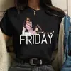 Camiseta Estampada de Moda para Mujer Mujer Nueva Camiseta Negra Femenina S