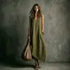 2026 Europeu e Americano transfronteiriço verão nova moda retalhos sem mangas bolso calça estilo férias colete vestido casual