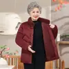Chaqueta de Algodón de Invierno con Forro Polar para Madres de Mediana Edad y Mayores, Ropa Exterior Cálida, Abrigo de Algodón Holgado y Elegante para Abuelas