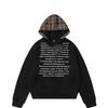 Suéter com capuz estampado de letras de rua estilo americano masculino outono novo azul marinho moda marca vintage zíper casaco cardigan