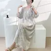 Camisola Curta Doce e Fofa Estilo Coreano para Mulheres, Verão Algodão Seda, Pode Ser Usada Fora, Pijama Soltinho, Vestido de Algodão Seda, Roupa de Casa, Estilo Nacional