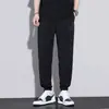 Pantalones de Malla Cruzada de Seda de Hielo para Hombre Verano Delgados de Nueve Puntos Secado Rápido Pantalones de Aire Acondicionado Transpirables Joggers Pantalones Casuales