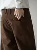Pantalones Casuales Rectos de Pana Estilo Old Money Retro para Hombre, Temporada Primavera 2026, Forro Polar, Engrosados, Cálidos, de Pierna Ancha Relajada