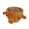 Cesta de almacenamiento tejida de ratán de imitación de fábrica fuente, bandeja creativa para frutas, cesta de frutas, cesta de ratán de imitación con forma de cabeza de cerdo