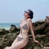 Traje de Baño Bikini Sexy de Tres Puntos para Mujer con Tirantes y Cuerdas para Vacaciones en la Playa junto al Mar Traje de Baño Transfronterizo Estilo Popular Ins