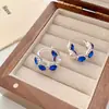 Moda Aretes de Zirconia Azul Incrustados de Diamantes para Mujer 2026 Nuevo Estilo Caliente Lujo de Gama Alta Retro Cristal Exquisitos Aretes