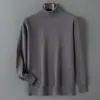Suéter de Cuello Alto Nuevo para Hombre Otoño e Invierno Andy Terciopelo Tejido Pulóver Manga Larga Casual Capa Base Talla Grande Transfronterizo