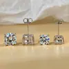 Pendientes de Plata de Ley S925 de Cuatro Garras para Mujer, Sencillos Elegantes, Lujo Accesible y Pendientes de Gama Alta, Perforación de Oreja de Plata Pura para Mujer, Tapones de Oído de Imitación
