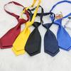 Corbata Pequeña Doble de Color Sólido Estilo Coreano para Mujer Negro vino tinto Camisa Corta Profesional Corbata para Uniforme Escolar Infantil