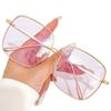 D home gafas de sol delgadas de alta clase anti-ultravioleta para hombres y mujeres de montura grande cuadradas retro estilo coreano de metal gafas de moda