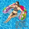 Respaldo de PVC Ecológico Transfronterizo Flotador de Piscina para Adultos Tumbona Inflable Acuática con Lentejuelas en Forma de U Flamenco Fila Flotante Inflable