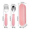 Acero inoxidable 304 portátil cuchara para niños Tenedor vajilla cuchara para comer para bebé juego de tenedor regalo para madre y bebé personalización