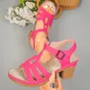 Sandalias de tacón alto con plataforma y tiras peep-toe de estilo coreano, nuevas para el verano 2025 para mujer europea y americana, en stock para exportación