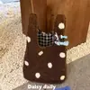Bolsa de muñeca de lana de cordero al por mayor, bolso de mano para mujer, bolso tote, adecuado para el trabajo y los desplazamientos, bolso tote pequeño, diseño lindo de gato de dibujos animados