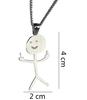 Joyería nueva europea y americana simple creativa personalizada personaje divertido Acción Collar hip hop brillante de aleación para hombre