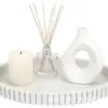Bandeja decorativa ovalada de hormigón para mesa de comedor transfronteriza, bandeja de almacenamiento de cemento para sala de estar, frutero