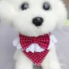 Collar Perro Portátil Bufanda Linda Perro Pequeño Oso Bichón VIP Encaje Toalla Deslizante Babero Triángulo