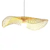 Lustre de bambu trançado estilo japonês para escadas, lustre vintage para restaurantes, lustre criativo para restaurantes de hot pot, hotéis e pousadas, feito à mão