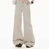 Calça jeans wide leg cor damasco para mulheres, nova coleção primavera/outono 2026, estilo retrô americano, cintura baixa, caimento solto, efeito emagrecedor, calça reta casual