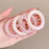 Corea del Sur Color Simple Anillo para el Cabello de Cable Telefónico Cuerda para el Cabello Deslustrada Duradera Estilo Ins Alto Valor de Color Goma Elástica Pequeña para el Cabello Accesorios para la Cabeza