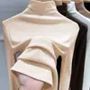 Top Térmico de Manga Larga para Mujer Otoño/Invierno 2026, Nuevo, Doble Cara de Polar, Engrosado, Corte Ajustado, Cuello Alto