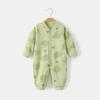 Mono de bebé primavera, otoño e invierno de algodón puro para principios de invierno, base interior para las cuatro estaciones, ropa de escalada para bebés recién nacidos, ropa de bebé