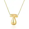Collar con colgante de 26 letras del alfabeto inglés, chapado en cobre transfronterizo, oro real de 18k, liso, de burbuja de globo, gordito, lindo, versión Q