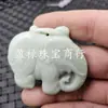 Colgante de Elefante de Jade Verde de Guizhou, Jade de Calcita Verde Frijol, Colgante de Cabeza de Zorro Dragón, Colgante de Collar de Marca de Jade