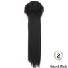 Cabelo Liso Longo de 32 Polegadas Exportação Cabelo Sintético de Alta Temperatura Rabo de Cavalo Duplo Extensões de Cabelo para Mulheres, Rabo de Cavalo Longo Trançado com Amarração, Ossier