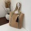 Bolso de Paja Tejido a Mano para Mujer, Gran Capacidad, Nuevo Modelo 2026, Bolso de Playa para Vacaciones, Bolso Cubo para el Trabajo