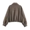 Z Estilo Europeu e Americano Transfronteiriço 2026 Nova Moda Feminina para o Trabalho Manga Longa Gola Lapela Zíper Jaqueta Casaco Macio 3046341