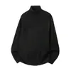 Roupa Masculina Mu Qiu Cor Sólida Gola Alta Suéter Amigo da Pele Quente Manga Longa Camiseta Camada de Base Masculina Roupa de Malha Estilo Old Money para o Trabalho