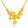 3D Colar de Ouro Coreano Moda Flor Fosco Pingente Luz Areia Pingente Moeda Europeia Joias de Casamento de Ouro
