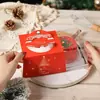 Caixa de embalagem portátil para bolo pequeno de Natal de 4 polegadas antiembaçante caixa de embalagem para sobremesa mousse de morango arco-íris basco de 4 polegadas