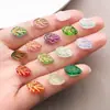 Cuentas de Cristal con Forma de Hoja Vintage Pintadas en Oro Pulseras de Cuentas Hechas a Mano DIY Accesorios para Horquilla Hanfu