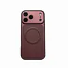 Adecuado para iPhone 18 Pro Max Funda de Teléfono Magnética con Textura de Lichi Tipo Piel Apple 17 Protección Completa Anti-caídas